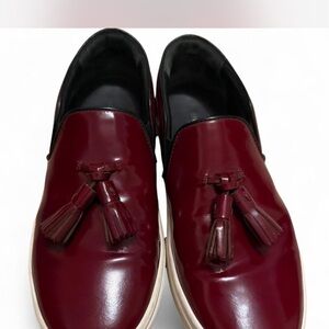 Celine women Burgundy Tassel Loafers